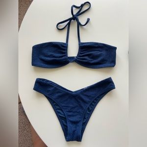 Abercrombie Upside Down Halter Triangle Bikini Set with Matching Bottoms